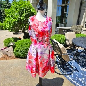Vince Camuto Pink and Orange Sleeveless Dress